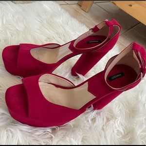 Mango Hot Pink Block Heels
